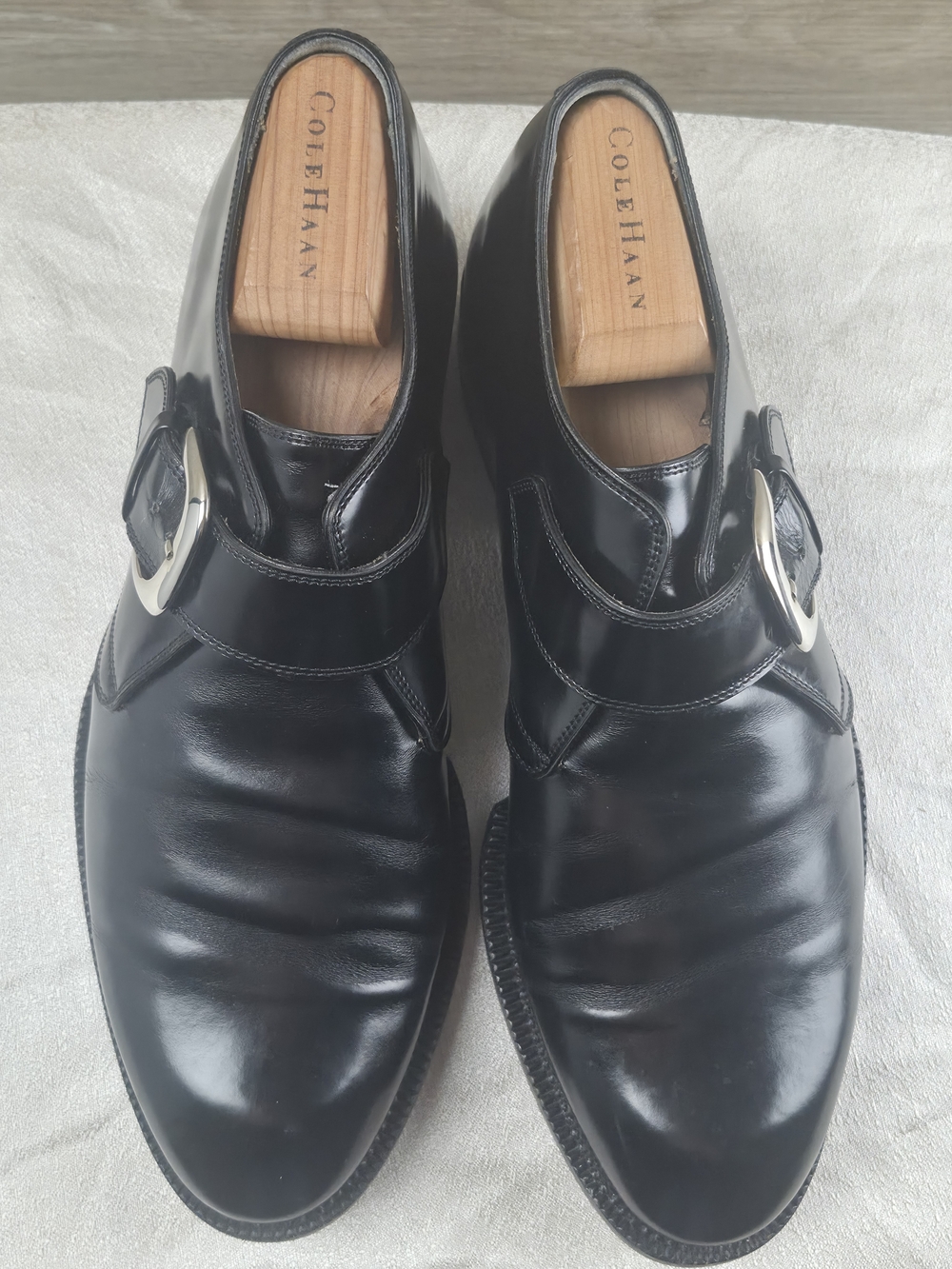 Cole Haan Black Leather Monk Strap Dress Shoes Men's Size 11 D Single Buckle - Picture 3 of 9